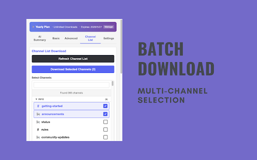 Discord Chat Exporter Enhanced :: Export Discord chats with AI analysis, batch downloads, multiple formats (HTML/JSON/CSV/TXT) and intelligent insights