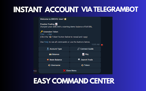 DROVO Trading Extension (DEMO) :: A demo trading extension for memecoins on axiom.trade using a 5 SOL demo account. This is not real trading.