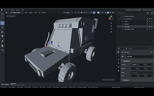 Online Blender | 3D Editor | 3d-editor.com :: Convert 3D models locally from a small Chrome extension popup.