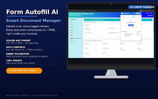 Form Autofill AI: Smart Form Filler & Auto Fill :: AI-powered form filler to auto fill job applications, government forms, and online registrations instantly with smart autofill.