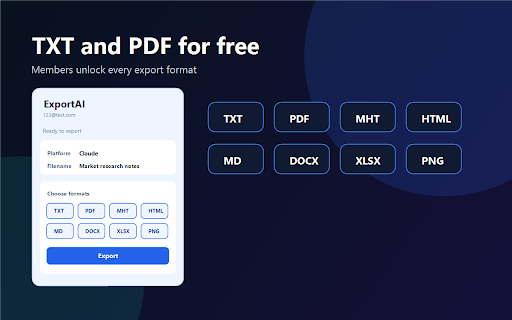 ExportAI - AI Conversation Exporter :: Export AI conversations in one click with multi-platform and multi-format export.
