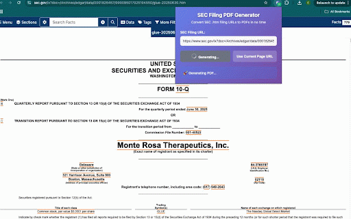 SEC Filing PDF Generator :: Convert SEC .htm filing URLs to PDF in no time - Just paste the URL and download!