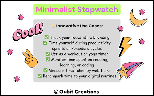 Minimalist Stopwatch :: A distraction-free stopwatch with a sleek UI that runs in the background and persists even after restarting the browser.