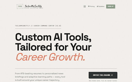 TailorMeSwiftly - Auto Job Capture :: Capture job descriptions, save to your Job Tracker, and tailor your resume — all from the browser
