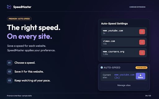 SpeedMaster – Video Playback Speed :: Control video playback speed on any website.