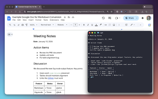 Markdown Converter for the web, Word, and Google Docs :: Convert rich text from the clipboard into Markdown directly from the toolbar or context menu.