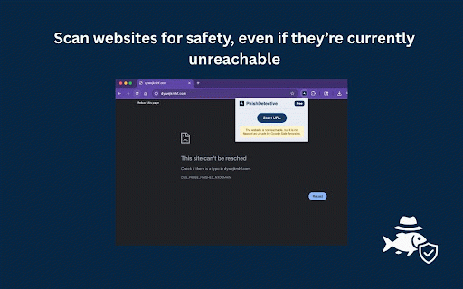 PhishDetective :: Scan the current tab's URL for phishing or unsafe domains using Google Safe Browsing.
