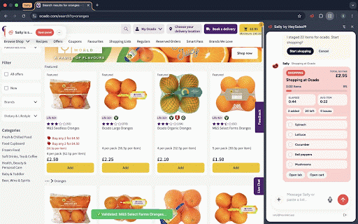 Sally by HeySalad® :: Save time on repeat shopping. Chat with Sally to plan lists, build carts, and run shopping tasks.