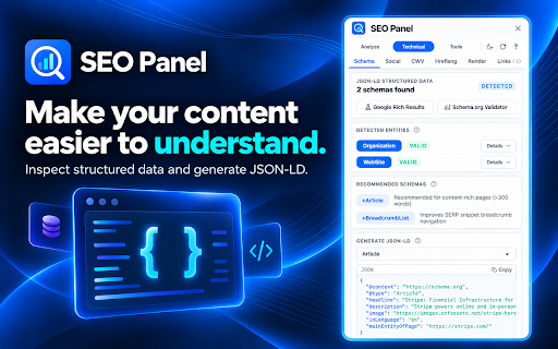 SEO Panel :: Professional SEO audit side panel with real-time page analysis
