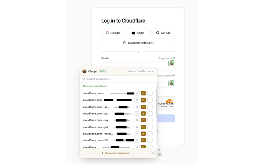 Claspt — Password Auto-Fill :: Companion extension for the Claspt desktop password manager — auto-fills credentials on web pages from your local vault.
