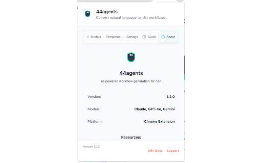 44agents - AI n8n Workflow Generator :: Transform natural language into n8n workflows using AI. Chat interface for seamless workflow automation on n8n.cloud.