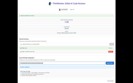 ThinkReview: AI Code Review for GitLab & Azure DevOps :: AI Copilot & AI Code Reviews for GitLab MRs and Azure DevOps PRs - Ollama support