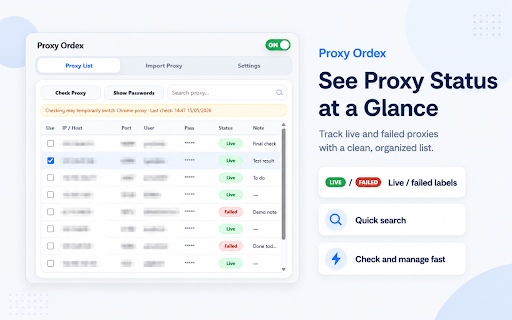 Proxily – Proxy Switcher & Checker :: Save, switch, check, and manage HTTP/HTTPS proxies.