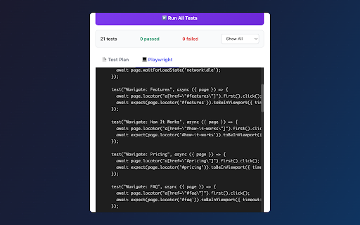 QA Architect :: AI-powered test generation for any webpage. Generate comprehensive automated tests in seconds.