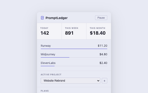 PromptLedger :: Per-prompt cost and usage tracking for AI creative tools