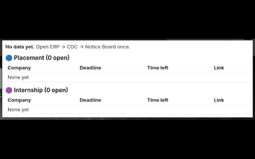 KGP Placement Form Tracker :: Collects form links and deadlines from CDC notices.