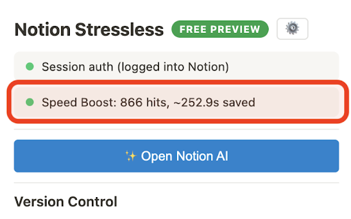 Notion Stressless :: Make Notion stress-free. Speed Boost, Notion AI everywhere, Lock mode, Version Control and Diff. (formerly Notion Diff)