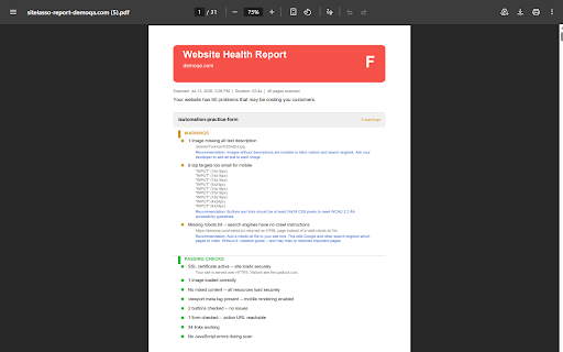 SiteLasso — Is your website actually working? :: Check if your website is actually working. Find broken links, dead forms, and missing images — in plain English.