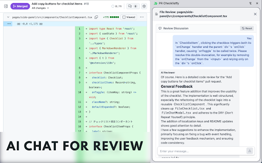 PR Checklistfy :: Automatically analyze Pull Request content and generate checklists. Support code reviews with AI chat.