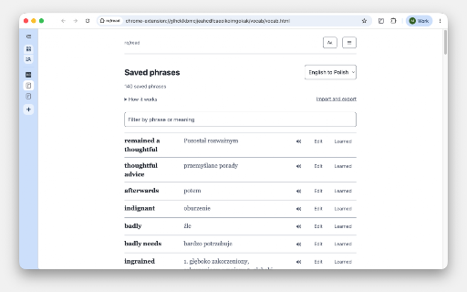 re/read - read offline, translate and learn :: Read web articles and EPUB books offline - and learn the language you read them in. Nothing you read leaves your device.