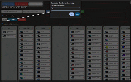 Channel sorter with player :: M3U/M3U8 playlist editor with drag and drop capabilities for channels and groups.