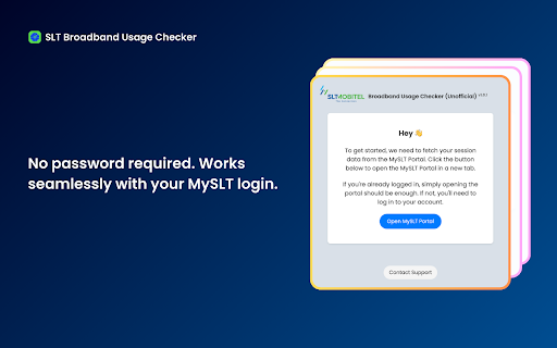 SLT Broadband Usage Checker (Unofficial) :: Check SLT Broadband usage with a single click
