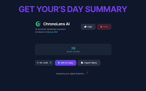 ChronoLens AI - Browser History Summariser :: AI-powered browser history summariser