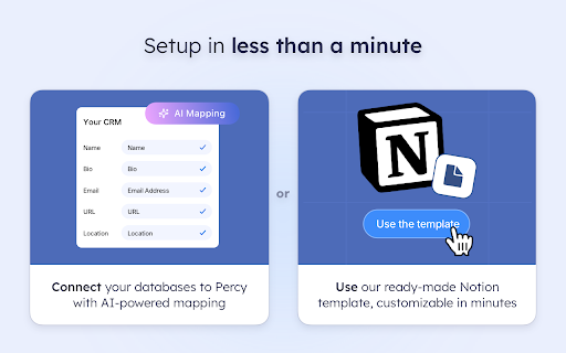 Percy - Save People to Notion :: Save LinkedIn profiles to Notion in 1 click, with Percy - your smart prospecting assistant.