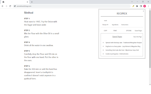 Recipick :: Pick the recipe from a website