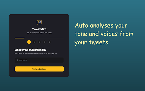 TweetMint :: AI that writes like you, not like AI. Generate replies and tweets in your exact voice using AI that learns from your writing style.