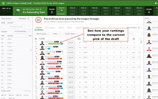 Fantasy Draft Helper :: Enhance fantasy football drafts with custom tiers & rankings and real time insights displayed on draft boards.