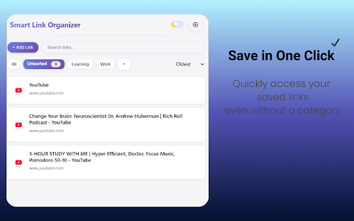 Smart Link Organizer :: Save and categorize your links manually and automatically with ease.