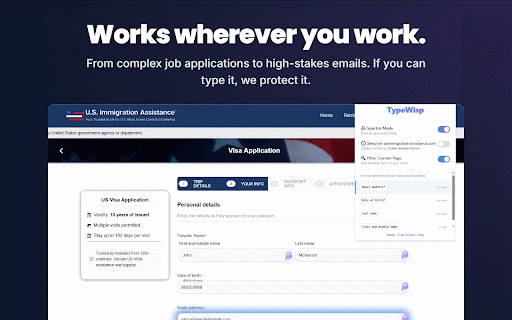 TypeWisp :: Never lose your hard work again. Securely recover any text from crashes, session timeouts, and accidental refreshes.