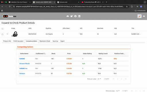 SellerBot - Free Amazon FBA Product Research & Seller Tools :: Free Amazon seller toolkit: profit calculator, competitor analysis, restriction checker, sales estimator & product research.