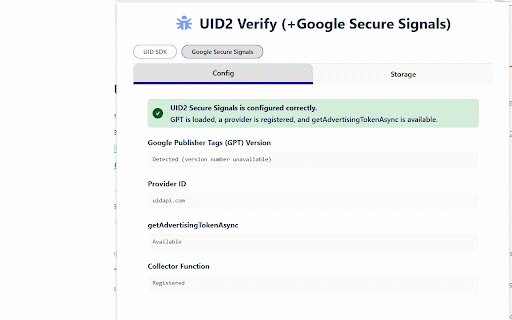 UID Verify :: Debug UID2/EUID implementations: track events, errors, storage, and SDK responses across websites for developers.