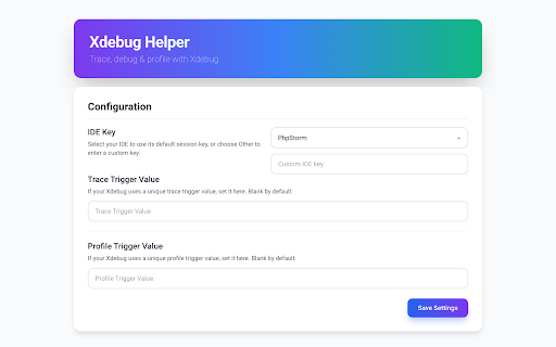 Xdebug Helper :: One-click Xdebug debugging, profiling and tracing for PHP. Toggle sessions right from your toolbar.