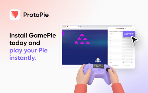 GamePie - Gamepad to Keyboard Mapper from ProtoPie :: Control ProtoPie prototypes in your browser by mapping gamepad inputs to keyboard keys.