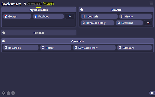 Booksmart :: Customisable start page for quickly accessing your most important bookmarks.