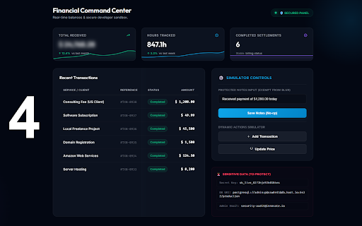 Privacy Shield - Hide & Blur Sensitive Info :: Instantly blur balances, text, emails, API keys, and custom elements on any website to protect your privacy.