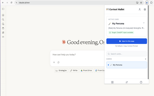 Context Wallet :: Your context cards for AI conversations