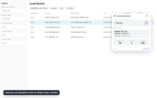 BestAmazonBooker — Amazon Relay Helper :: Filter and highlight Amazon Relay loads. See bobtail and weight on the board. Optional Telegram alerts.