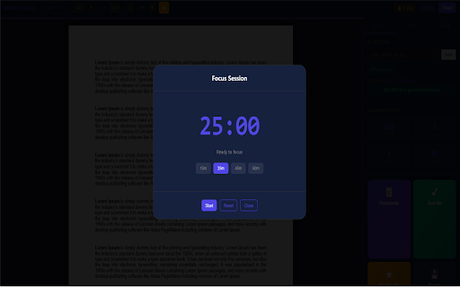 Semantic Focus :: AI-powered PDF study tool. Generate flashcards & quizzes from any document. Free: 3/day. Premium: Unlimited.