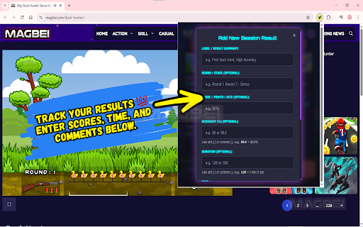 Duck Hunter Unblocked Online 🦆🎯 Free Instant Play Now & Track All Results :: Shortcut to Duck Hunter — launch the classic aim & shoot browser game instantly, save scores, times and personal notes every run!