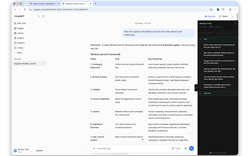 PromptTOC - ChatGPT & Claude Navigator :: Turn your AI conversations into an instant table of contents. Skip the scroll and jump directly to any prompt.
