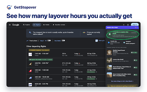 GetStopover – Free Hotel on Layovers, Stopover & Transit Visa for Flights :: See free-hotel stopovers, transit-visa traps, self-transfers and tight layovers flagged right on your flight search results.