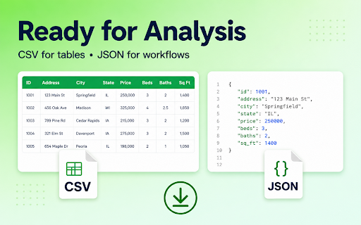 Idealista Listings Exporter :: Export Idealista listings to CSV or JSON. Price, m², agency — for agents & investors. ES/IT/PT.