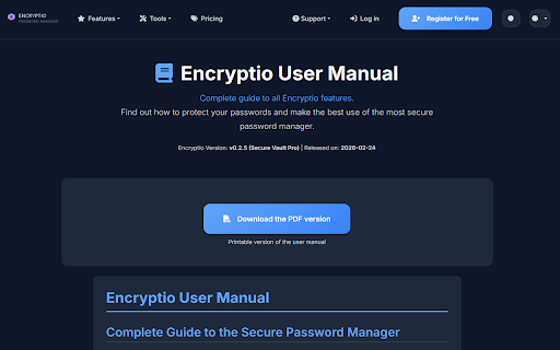 Encryptio Password Manager :: Access your Encryptio vault in the browser: autofill logins on encryptio.it, manage passwords and notes. Syncs with your account.