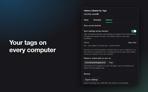 History Cleaner by Tags :: Clean your browser history by tags, manually or on a schedule