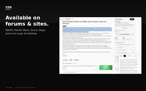 Voq - Read Aloud Text to Speech | Free TTS :: Highlight any text, right-click, and hear it read aloud. Free text to speech for any webpage.