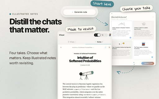 Wispal: Highlight & Annotate ChatGPT, Claude & Gemini Chats :: Highlight what matters in ChatGPT, Claude, Gemini. Annotate by voice or text, organize across chats, jump back to original context.
